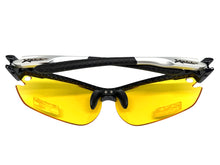 Sporty Wrap Around Blue Light Night Driving HD Lens SUNGLASSES Carbon Fiber Frame 3501
