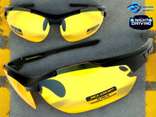 Sporty Wrap Around Blue Light Night Driving HD Lens SUNGLASSES Black Frame 3501