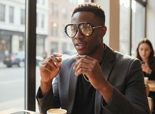 Oversized Classic Vintage Retro Style Clear Lens EYEGLASSES Large Matte Black & Gold Frame 27009