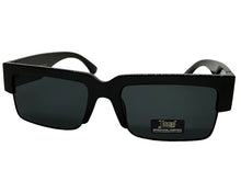 Classic Hardcore Biker Gangster Style LOCS SUNGLASSES Square Black Frame - Dark Lens 91194
