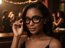 Classy Elegant Modern Retro Style Clear Lens EYEGLASSES Thick Brown Optical Frame 24020