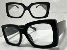 Oversized Classic Vintage Retro Style Clear Lens EYEGLASSES Thick Square Black Frame 81218