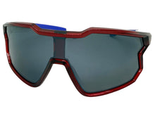 Oversized Sporty Wrap Around Style SUNGLASSES Large Red Patriotic USA Flag Frame 3737
