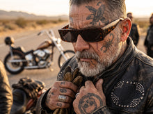 Classic Hardcore Biker Gangster Style SUNGLASSES Thick Rectangular Tortoise Frame - Dark Lens 81019