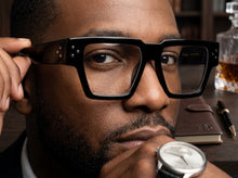 Classic Vintage Retro Style Clear Lens EYEGLASSES Thick Square Black Frame 540763