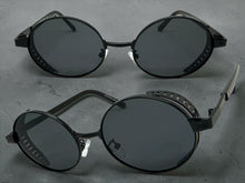 Classic Elegant Vintage Retro Style SUNGLASSES Oval Gold Frame - Dark Tint 27740