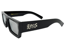 Classic Hardcore Biker Gangster Style LOCS SUNGLASSES X-Large Thick Black Frame - Chrome Lens 91321