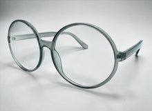 Oversized Vintage Retro Style Clear Lens EYEGLASSES X-Large Round Gray Frame 15032