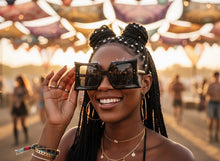 Oversized Exaggerated Vintage Retro Style SUNGLASSES Large Black Frame - Dark Lens 1091