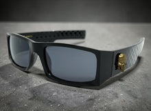 Classic Hardcore Gangster Biker Style Choppers SUNGLASSES Thick Black Frame - Dark Lens 6785
