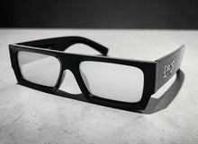 Classic Hardcore Biker Gangster Style LOCS SUNGLASSES X-Large Thick Black Frame - Chrome Lens 91321