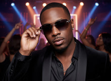 Classy Elegant Luxury Hip Hop Rapper Style SUNGLASSES Silver & Faux Wooden Frame - Gray Lens E2176