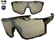 Military Tactical Hunting Fishing Wrap Around Safety SUNGLASSES Large Camouflage Frame - Brown Lens CAMO3