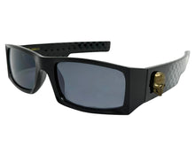 Classic Hardcore Gangster Biker Style Choppers SUNGLASSES Thick Black Frame - Dark Lens 6785