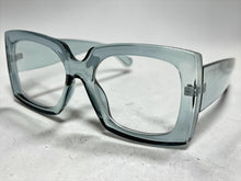 Oversized Classic Vintage Retro Style Clear Lens EYEGLASSES Thick Square Gray Frame 81218