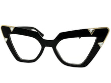 Oversized Vintage Retro Cat Eye Style Clear Lens EYEGLASSES Large Black Optical Frame 13188