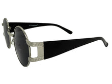 Classic Vintage Retro Luxury Hip Hop Rapper Style SUNGLASSES Round Silver Frame - Dark Lens 6556