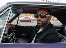 Classic Hardcore Biker Gangster Style LOCS SUNGLASSES Large Thick Black Frame - Dark Lens 91337