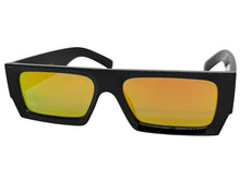 Classic Hardcore Biker Gangster Style LOCS SUNGLASSES X-Large Thick Black Frame - Gold Lens 91321