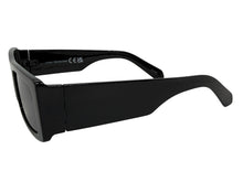 Classic Hardcore Biker Gangster Style SUNGLASSES Thick Rectangular Black Frame - Dark Lens 81019
