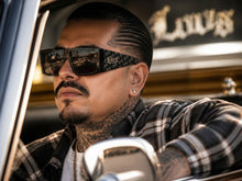Classic Hardcore Biker Gangster Style LOCS SUNGLASSES Large Thick Black Frame - Dark Lens 91275