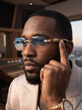 Classy Elegant Luxury Hip Hop Rapper Style SUNGLASSES Gold & Faux Wooden Frame - Multicolor Lens 27804