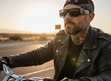 Classic Hardcore Gangster Biker Style Choppers SUNGLASSES Thick Black Frame - Dark Lens 6785