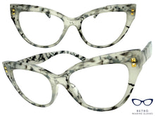 Classic Elegant Vintage Retro Cat Eye Style READING GLASSES READERS Marble Frame +2.00