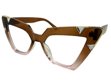 Oversized Vintage Retro Cat Eye Style Clear Lens EYEGLASSES Large Brown Optical Frame 13188