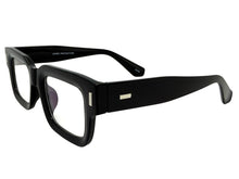 Classic Vintage Retro Style EYEGLASSES Blue Light Black Clear Lens - Thick Square Black Frame 80844