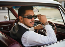 Classic Hardcore Biker Gangster Style LOCS SUNGLASSES Large Thick Black Frame - Dark Lens 91320