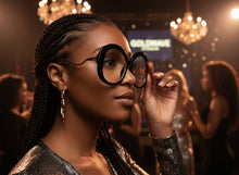 Oversized Vintage Retro Style Clear Lens EYEGLASSES Large Round Black Frame 16020