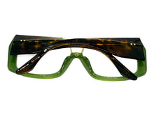 Oversized Classic Vintage Retro Shield Style Clear Lens EYEGLASSES Large Green Frame 3130
