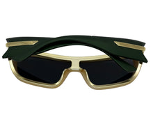 Space Futuristic Robotic Cyclops Modern Contemporary Party Raver SUNGLASSES Sleek Gold Frame LH315