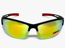Sporty Wrap Around Cycling Fishing Biker SUNGLASSES Sleek Black Frame - Gold Lens 2754