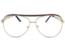 Classic Vintage Retro Luxury Aviator Style Clear Lens EYEGLASSES Silver Frame 6527