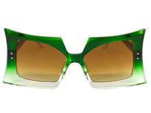 Oversized Vintage Retro Style SUNGLASSES Large Funky Green Frame 80847