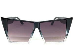 Oversized Modern Retro Cat Eye Style SUNGLASSES Black Frame 49089