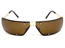 Contemporary Modern Wrap Style SUNGLASSES Gold Frame E0943