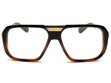 Classic Vintage Retro Hip Hop Rapper Style Clear Lens EYEGLASSES Brown & Gold Frame 76006