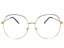 Oversized Exaggerated Vintage Retro Style Clear Lens EYEGLASSES Large Gold Frame 6404