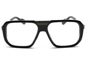 Classic Vintage Retro Hip Hop Rapper Style Clear Lens EYEGLASSES Black & Gunmetal Frame 76006