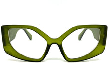 Oversized Vintage Retro Style Clear Lens EYEGLASSES Large Thick Matte Green Frame 5623