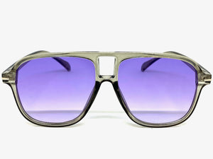Classic Vintage Retro Aviator Style SUNGLASSES Gray Frame 80586