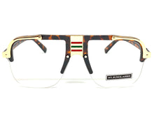 Men's Classic Vintage Retro Hip Hop Style Clear Lens EYEGLASSES Tortoise & Gold Frame 2719