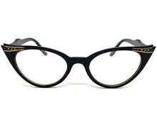 Classic Vintage Retro Cat Eye Style Clear Lens EYEGLASSES Pointy Black Frame KIT400