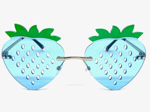 Funky Party Club Raver Strawberry Shaped SUNGLASSES Blue Lens 5218