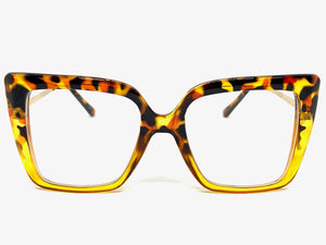 Classic Vintage Retro Style Clear Lens EYEGLASSES Leopard Optical Frame - RX Capable 4291