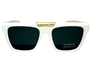 Classic Hardcore Biker Gangster Hip Hop Style SUNGLASSES White Frame Dark Lens 5467