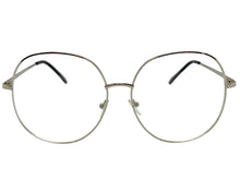 Oversized Exaggerated Vintage Retro Style Clear Lens EYEGLASSES Large Silver Frame 6404